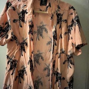 Peach Palm Tree Print Shirt